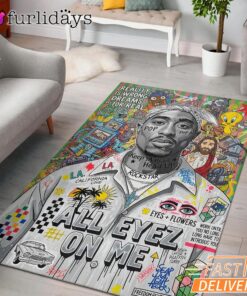 Tupac All Eyes On Me Color Rectangle Rug
