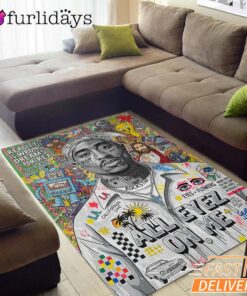 Tupac All Eyes On Me Color Rectangle Rug