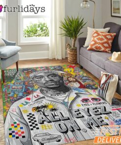 Tupac All Eyes On Me Color Rectangle Rug