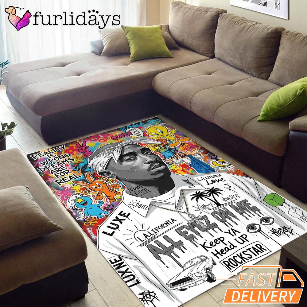 Tupac All Eyes On Me Pop Rectangle Rug Tupac All Eyes On Me Pop Rectangle Rug
