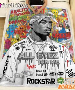 Tupac All Eyes On Me Rockstar Blanket