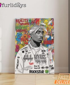 Tupac All Eyes On Me Rockstar Canvas, Rap Lengends Poster