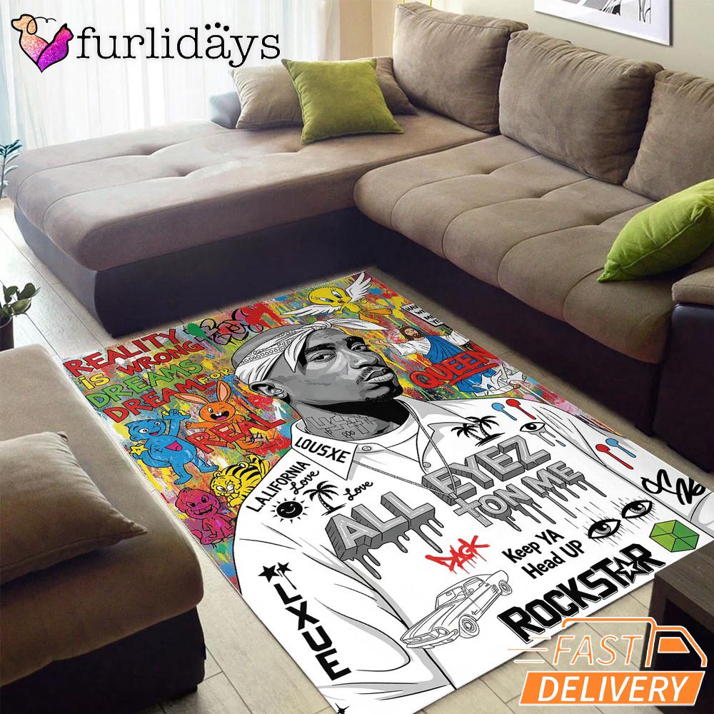 Tupac All Eyes On Me Rockstar Rectangle Rug Tupac All Eyes On Me Rockstar Rectangle Rug