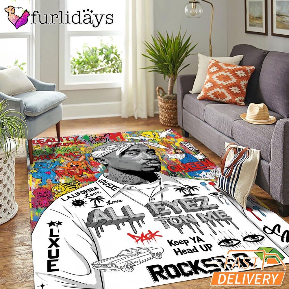 Tupac All Eyes On Me Rockstar Rectangle Rug Tupac All Eyes On Me Rockstar Rectangle Rug