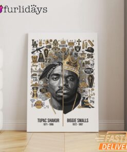 Tupac And Biggie Legend Split Canvas, Rap Lengends Poster