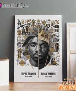 Tupac And Biggie Legend Split Canvas, Rap Lengends Poster