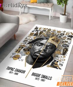 Tupac And Biggie Legend Split Rectangle Rug