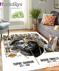 Tupac And Biggie Legend Split Rectangle Rug