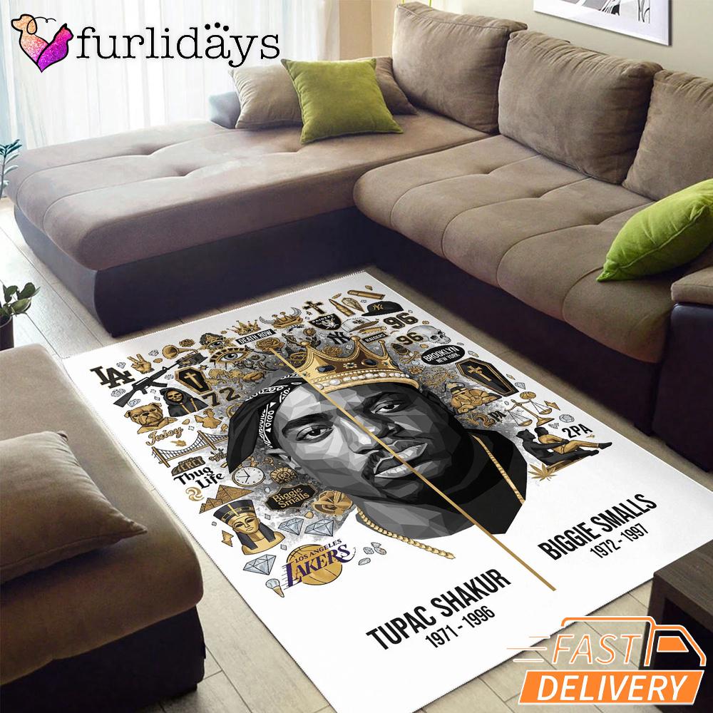 Tupac And Biggie Legend Split Rectangle Rug Tupac And Biggie Legend Split Rectangle Rug