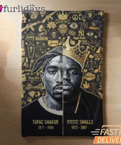 Tupac Biggie Gold Icon Blanket