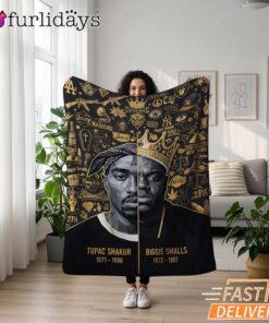 Tupac Biggie Gold Icon Blanket