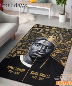 Tupac Biggie Gold Icon Rectangle Rug