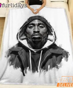 Tupac Blanket Black White
