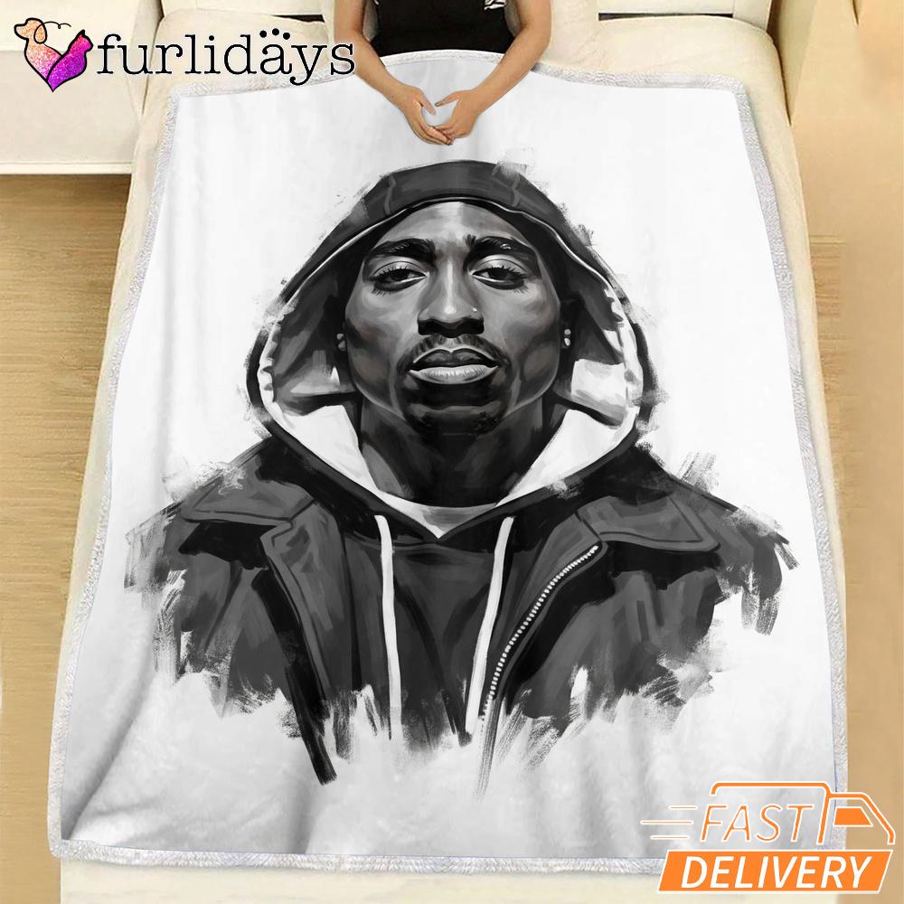 Tupac Blanket Black White Tupac Blanket Black White