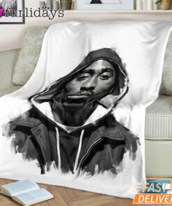 Tupac Blanket Black White