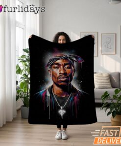 Tupac Blue Highlight Art Blanket