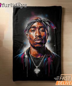 Tupac Blue Highlight Art Blanket