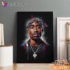 Tupac Blue Highlight Art Canvas, Rap Lengends Poster