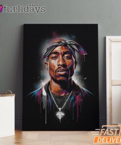 Tupac Blue Highlight Art Canvas, Rap Lengends Poster