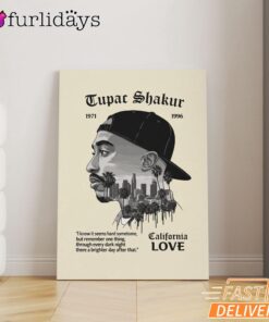 Tupac California Love City Canvas, Rap Lengends Poster