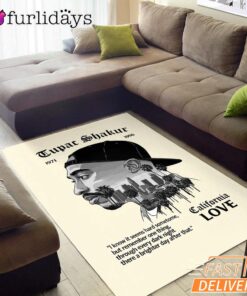 Tupac California Love City Rectangle Rug