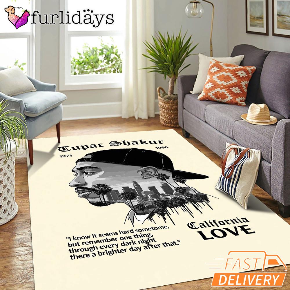 Tupac California Love City Rectangle Rug Tupac California Love City Rectangle Rug