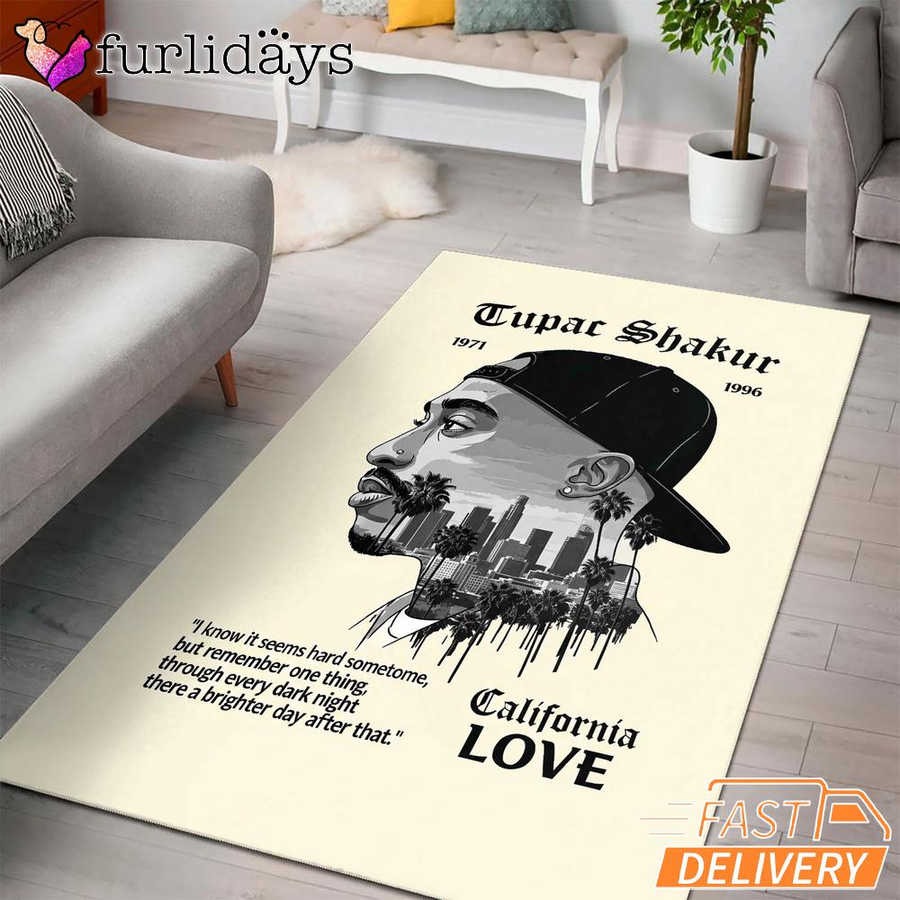 Tupac California Love City Rectangle Rug Tupac California Love City Rectangle Rug