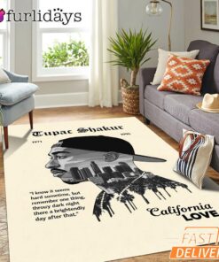 Tupac California Love Sepia Rectangle Rug
