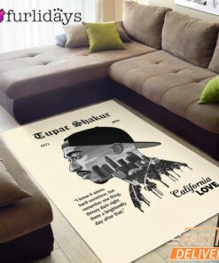 Tupac California Love Sepia Rectangle Rug