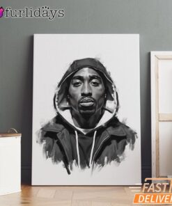Tupac Canvas Black White, Rap Lengends Poster