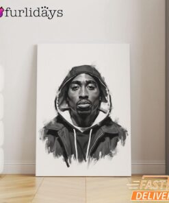Tupac Canvas Black White, Rap Lengends Poster
