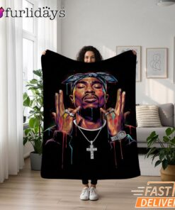 Tupac Cross Glow Blanket