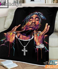 Tupac Cross Glow Blanket