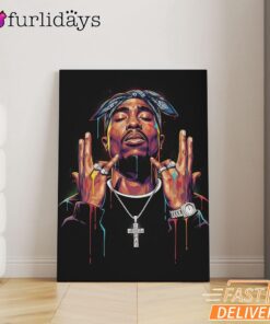 Tupac Cross Glow Canvas, Rap Lengends Poster