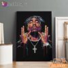 Tupac Cross Glow Canvas, Rap Lengends Poster