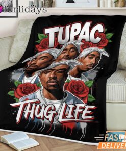 Tupac Cross Hands Blanket