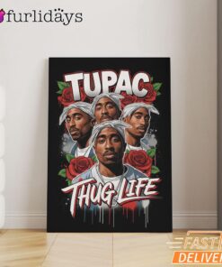 Tupac Cross Hands Canvas, Rap Lengends Poster