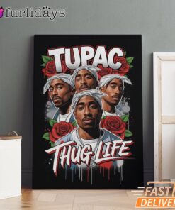 Tupac Cross Hands Canvas, Rap Lengends Poster