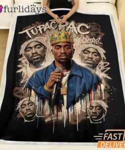Tupac Crown Rap King Vintage Blanket