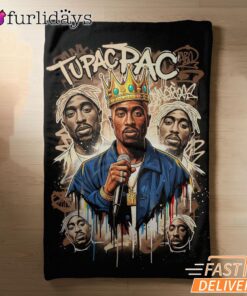 Tupac Crown Rap King Vintage Blanket
