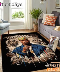 Tupac Crown Rap King Vintage Rectangle Rug