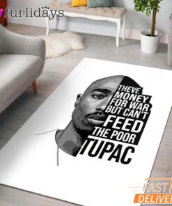 Tupac Feed The Poor Quote Rectangle Rug
