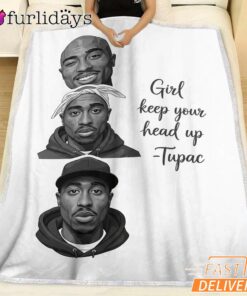 Tupac Girl Keep Head Up Blanket