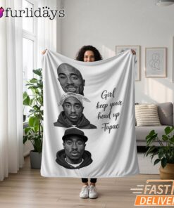 Tupac Girl Keep Head Up Blanket