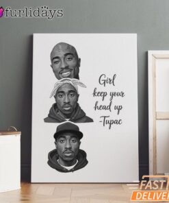 Tupac Girl Keep Head Up Canvas, Rap Lengends Poster