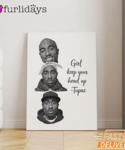 Tupac Girl Keep Head Up Canvas, Rap Lengends Poster