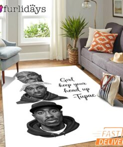 Tupac Girl Keep Head Up Rectangle Rug