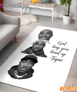 Tupac Girl Keep Head Up Rectangle Rug