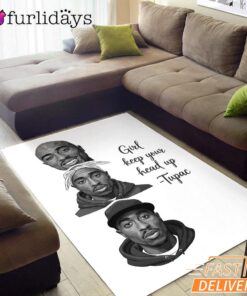 Tupac Girl Keep Head Up Rectangle Rug