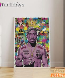 Tupac Graffiti Purple Canvas, Rap Lengends Poster